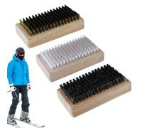 Juego de 3 cepillos de cera para esquiar tuning, juego de 3 cepillos de pulido para tablas de esquí, cepillos de cera portátiles para exteriores, cepillo de cera para reparación de esquís, incluye