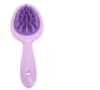 Juego de 3 cepillos de champú con mango de silicona con doble diente para masaje y limpieza del cuero cabelludo, cepillo de baño para teñido, fino y fino, suave para cabello sensible, color morado