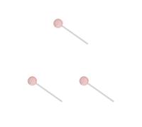 Juego de 3 cepillos de limpieza de lengua de bebé PP TPR portátil mango largo reutilizable lavable niños raspador herramienta con funda a prueba de polvo rosa