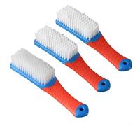 Juego de 3 cepillos de limpieza de zapatos con cerdas de nailon suave, mango ergonómico y agarre antideslizante, adecuado para varios tipos de zapatos y uso diario
