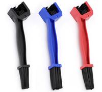 Juego de 3 cepillos de limpieza para cadenas, juego de limpieza de cadenas, cepillos limpios para limpieza para coche, moto, bicicleta o cadena de scooter, cepillo limpiador de cadena (negro, azul,
