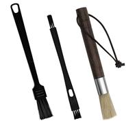 Juego de 3 cepillos de Limpieza para Molinillo de café con cerdas Naturales y Mango de Madera. Accesorios imprescindibles para la Limpieza Diaria de molinillos de café, máquinas de Espresso