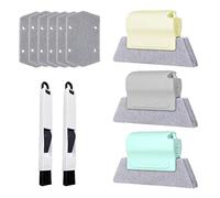 Juego de 3 cepillos de Limpieza para Ventanas (Metro, Gris, Verde) y 6 algodones de Repuesto, 2 pequeños Cepillo Negros, Cepillo de Limpieza a Mano para riel de Puerta, Herramienta de Limpieza rápida