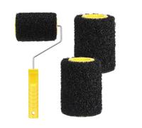 Juego de 3 cepillos de masilla de pared de 4 pulgadas y mango para aplicación de pintura suave en paredes y techos, rodillo de pintura de esponja