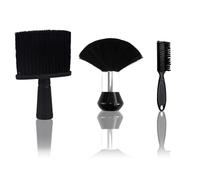Juego de 3 cepillos de púas - cepillo de cuello, cepillos de cabello, cepillos de peluquería para eliminar el cabello roto del cuello y las orejas posteriores al corte, adecuado para peluqueros
