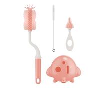 Juego de 3 cepillos para biberones para una limpieza eficiente, diseño suave y ergonómico, limpiador de biberones y cepillo para pezones, apto para viajes