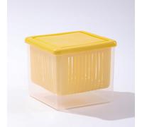 Juego de 3 cestas y colador de bayas, cuenco de bayas de 1 cuarto de galón con agujeros, cestas cuadradas de cocina para nevera, colador de 4 pulgadas, bonito recipiente pequeño para fresa, uva