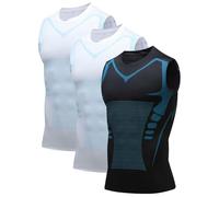 Juego de 3 chalecos de conformación iónica, nuevo tanque de compresión para hombres, chaleco de modelado de cuerpo de compresión iónica, chaqueta de forma,Ionic Shaping, 02 g, L