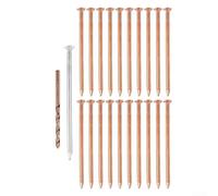 Juego de 3 clavos de cobre de 5 pulgadas para control de tocones de árbol, incluye broca y clavo de acero inoxidable para un tratamiento eficiente de raíces y gestión de la vegetación