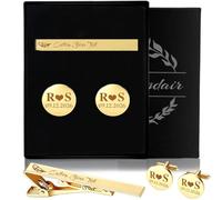 Juego de 3 clips de corbata personalizados para hombre, color dorado, plateado, negro, barra de corbata de metal con caja grabada, metals, Metales (tie-4)
