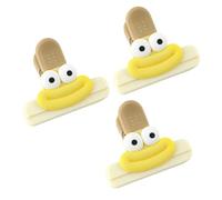 Juego de 3 clips de silicona suave para organizar aperitivos, prácticos selladores de bolsas de papas, accesorios de almacenamiento de alimentos, clips de conservación de alimentos
