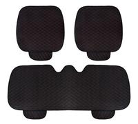 Juego de 3 Cojines de Asiento de Coche, Universales, Antideslizantes, para Asiento Delantero y Trasero, Fundas de Asiento de Coche, Transpirables, para Asiento de Coche, SUV, Camión (Negro y Rojo)