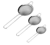 Juego de 3 Colador de Cocina Acero Inoxidable 8/10/12 cm, Colador de Malla Fina con Manija,Tamiz de Harina para quinua, verduras, frutas, té, azúcar en polvo