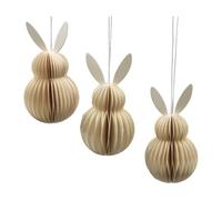 Juego de 3 Colgantes Decorativos de Panal de Abeja de Papel de Seda, Color Blanco, magnético, 3 Unidades, 6 x 6 x 10 cm