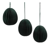 Juego de 3 Colgantes Decorativos de Panal de Abeja, Papel de Panal de Abeja, decoración de Papel de Seda, Huevos de Pascua de Papel/cartón en Verde Oscuro, magnético, Contenido del envío: 3 Unidades