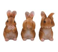 Juego de 3 conejos de Pascua, conejos decorativos, juego de conejos de Pascua, decoración de Pascua, conejo, no ver, no escuchar, no hablar, de cerámica. Contenido: 3 conejos decorativos en marrón.