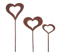 Juego de 3 corazones de hierro oxidado para mejorar cualquier entorno al aire libre con elegancia