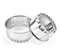 Juego de 3 cortadores de galletas arrugados de acero inoxidable para envolver bolas de masa de bollería, herramientas de corte de hornear de 0.5 mm de grosor en tamaños L, M, S (6/7/8 cm)