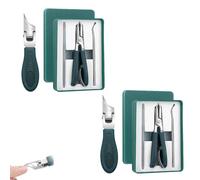 Juego De 3 Cortauñas Angulares Eagle Beak, Cortauñas Biselados Eagle Beak Con Lima De Uñas Y Herramienta Para Desgarrar, Cortauñas Inclinados De Acero Inoxidable (2 unidades-Verde)