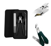 Juego de 3 cortaúñas con borde biselado de 25° a prueba de salpicaduras, mango largo, apertura de mandíbula ancha, antisalpicaduras, cortaúñas inclinado para mujeres y hombres (negro)