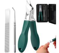 Juego de 3 cortaúñas con borde biselado de 25° a prueba de salpicaduras, mango largo, apertura de mandíbula ancha, antisalpicaduras, para uñas gruesas y encarnadas, incluye lima de uñas para un