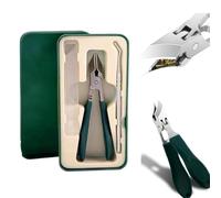 Juego de 3 cortaúñas con borde biselado de 25° a prueba de salpicaduras, mango largo, apertura de mandíbula ancha, antisalpicaduras, cortaúñas inclinado para mujeres y hombres (verde)