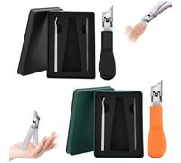 Juego de 3 cortaúñas de acero inoxidable, pico de águila biselado para adultos, hombres y mujeres (2 juegos-b)