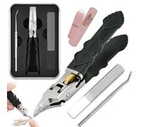 Juego de 3 cortaúñas de agarre antideslizante negro con puntas ultra afiladas para un acceso preciso a las ranuras de las uñas, cortador de uñas de acero inoxidable, a prueba de salpicaduras, para