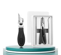 Juego de 3 cortaúñas de águila para uñas gruesas y encarnadas, cortaúñas curvadas con mandíbula ancha, almacenamiento ergonómico, ideal para personas mayores, mujeres (negro)