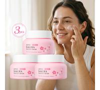 Juego de 3 cremas de sakura de 60 g, diaria de cuidado de la piel, hidratación profunda, humectante radiante, para todo tipo de piel
