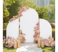 Juego de 3 cubiertas de arco para fondo, 2,1 m, 1,5 m y 1,5 m, para bodas, cumpleaños, fiestas, estudio fotográfico, baby shower y decoración, color blanco