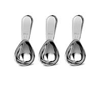 Juego de 3 cucharaditas de acero inoxidable con asas cortas, cuchara medidora para café, té suelto, azúcar o harina (15 ml corto)