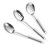 Juego de 3 Cucharas de Acero Inoxidable para Cocina - | Set Profesional 3 en 1 apto para Lavavajillas e Inducción | Ideal para Chef y Restaurantes