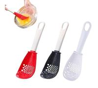 Juego de 3 cucharas de cocina multifuncionales con función de colador y espumadera | rallador de ajos manual y prensador de patatas para gastronomía, hogar, panaderías, cantinas