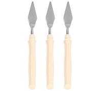 Juego de 3 cuchillos de paleta multiusos para colgar, hoja de acero inoxidable, mango de plástico, herramientas de pintura al óleo para artistas, acuarela, acrílico, pintura de