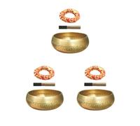 Juego de 3 cuencos de cobre para meditación budista, religión, creencia, regalo perfecto de 8 cm de diámetro, kits de 4 kits de 8 cm de diámetro