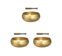 Juego de 3 cuencos de cobre para meditación budista, religión, creencia, regalo perfecto de 8 cm de diámetro, 6 kits de 8 cm de diámetro