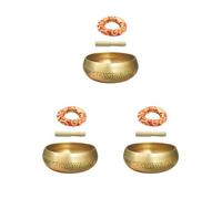 Juego de 3 cuencos de cobre para meditación budista, religión, creencia, regalo perfecto de diámetro de 8,5 cm, kits de 3 diámetros de 8,5 cm, kits 3