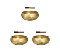 Juego de 3 cuencos de cobre para meditación budista, religión, creencia, regalo perfecto de diámetro de 8,5 cm, 2 kits de 8,5 cm de diámetro
