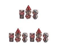 Juego de 3 dados poliédricos para juegos de mesa DND, color rojo
