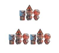 Juego de 3 dados poliédricos para juegos de mesa DND, color rojo oscuro