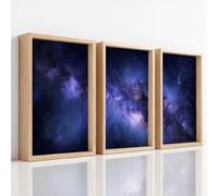 Juego de 3 decoraciones de pared universo espacio, impresión HD para sala de estar, dormitorio, pósteres épico nebulosa misteriosa gradiente ciencia ficción majestuosa sin marco, cuadro de pared