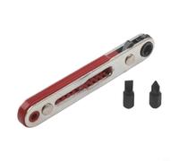 Juego de 3 destornilladores de 90 grados para mini llave de carraca para puntas hexagonales de 1/4 pulgadas y enchufes cuadrados para trabajar en espacios reducidos, color rojo plateado