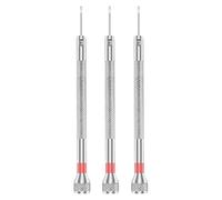 Juego de 3 destornilladores más delgados para reparación de relojes, punta de acero al carbono con mecanismo de cola giratorio, destornillador de reparación de relojes, juego de extracción de correa