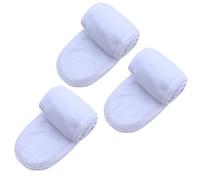 Juego de 3 diademas anchas ajustables para mujer, yoga, baño, ducha, maquillaje, lavado facial, cosméticos, accesorios (3 unidades, blanco)