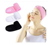 Juego de 3 diademas de spa rosa, diademas de maquillaje de tela de rizo elástica y muñequera para lavado facial, toallas de muñeca para lavar la cara, baño, cuidado de la piel, yoga y accesorios