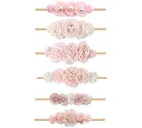 Juego de 3 diademas elásticas de nailon suave para bebés y niñas pequeñas, N, Small