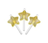 Juego de 3 elegantes colgantes redondos con forma de corazón y estrella, portátil y resistente, accesorio para amantes de las joyas, joyería de moda para fiestas, Yellow, como se describe, como se