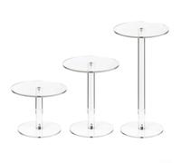 Juego de 3 elevadores redondos de acrílico para minoristas, hogar o uso con alturas escalonadas para resaltar joyas y relojes