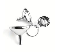 Juego de 3 embudos de acero inoxidable para uso en la cocina, para aceite, multifuncionales, mini embudos con diámetros pequeños y grandes